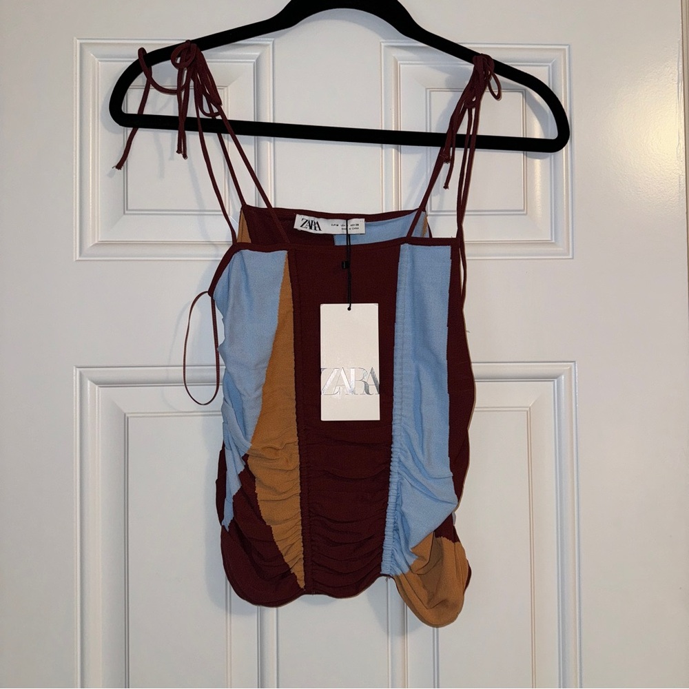 Zara Multicolor Ruched Top - Picture 2 of 8